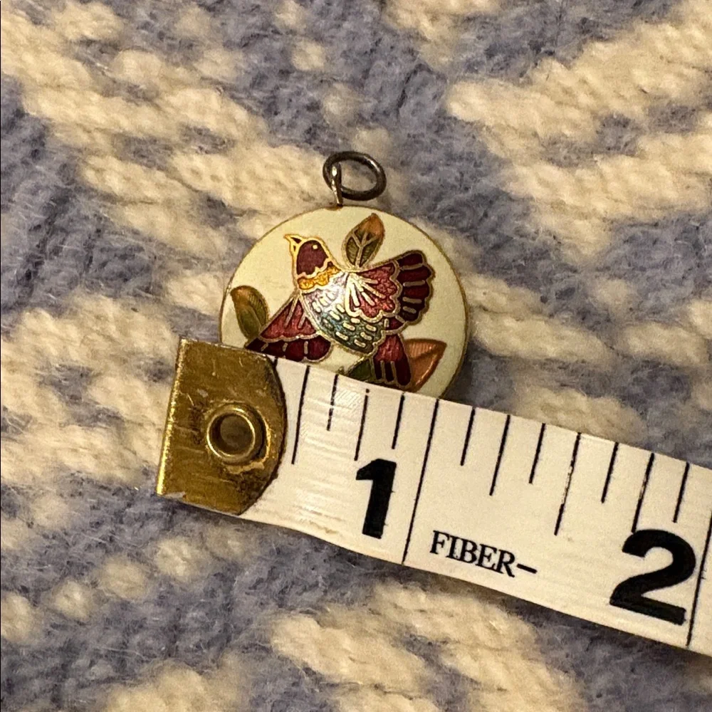 Vintage Enameled Bird Pendant - Picture 2 of 3